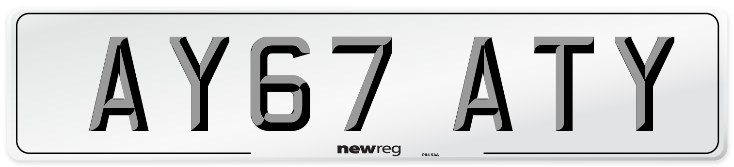 AY67 ATY Number Plate from New Reg